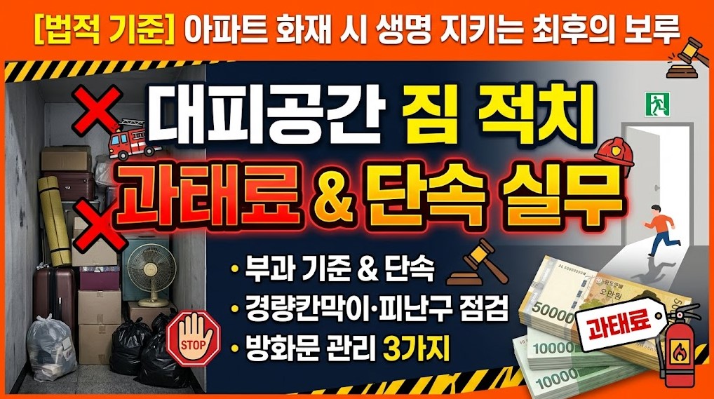 대피공간 짐 적치 과태료