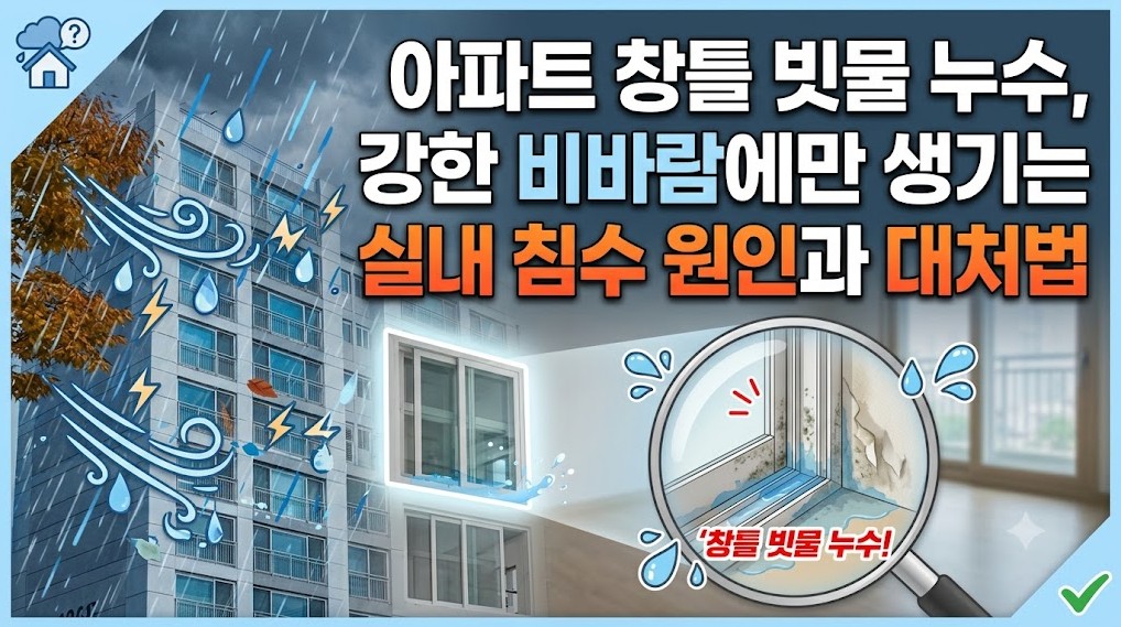 아파트 창틀 빗물 누수 실리콘 코킹 보수 책임