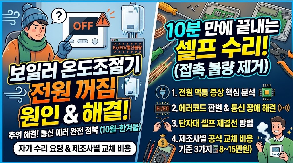 보일러 온도조절기 전원 꺼짐 원인